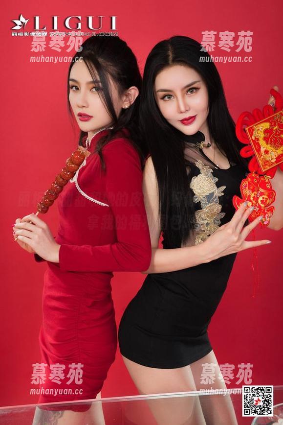 丽柜 - 甜甜和她的皮衣，好像在说：快来拿我的福利图包吧